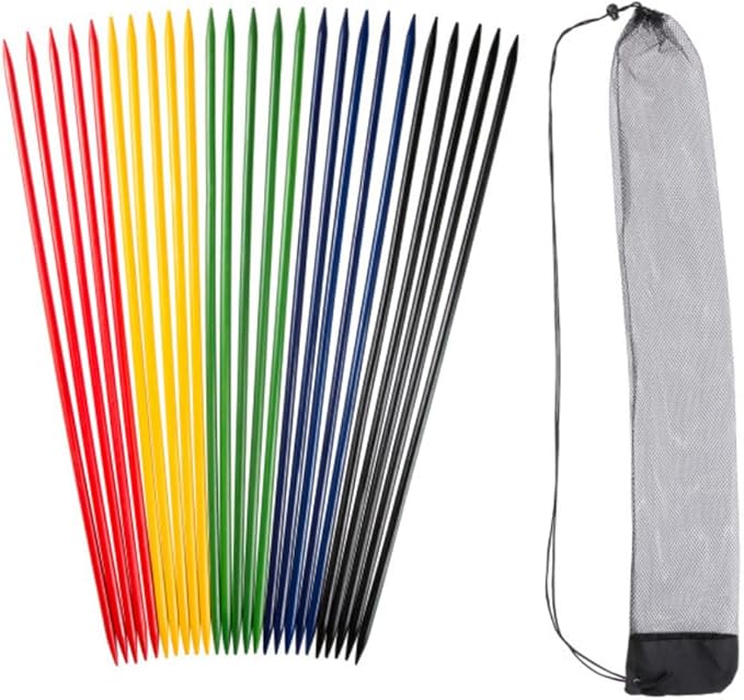 Jumbo Pick Up Sticks Classic Wooden Game, Outdoor or Indoor Fun Strategy and Coordination Game for Adults and Kids by Hey! Play! Multicolor, 32 X 3 X 5"