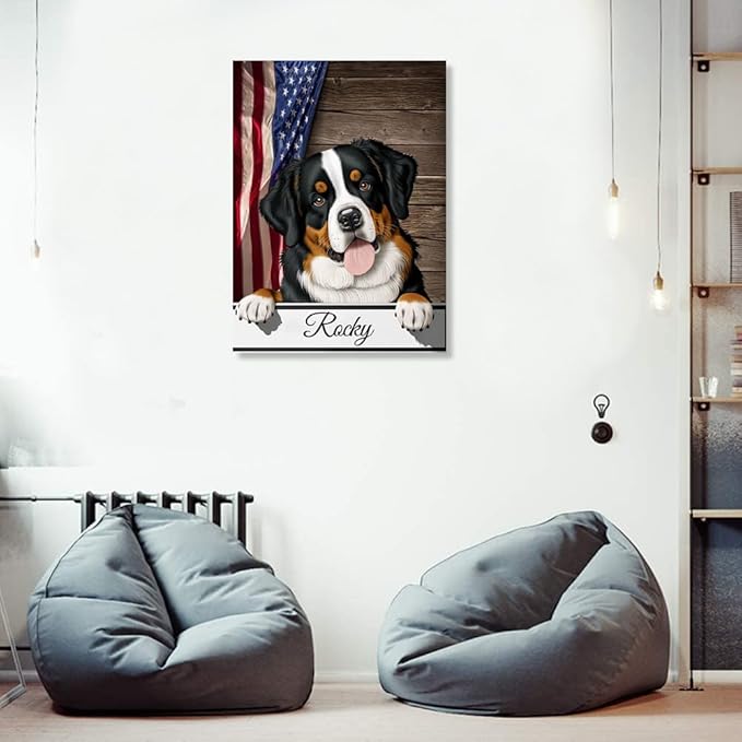 Custom Wooden Jigsaw Puzzles with Your Dog's Name on Appenzeller Art Print - 300 500 1000PCS Puzzles Game and Home Wall Decor