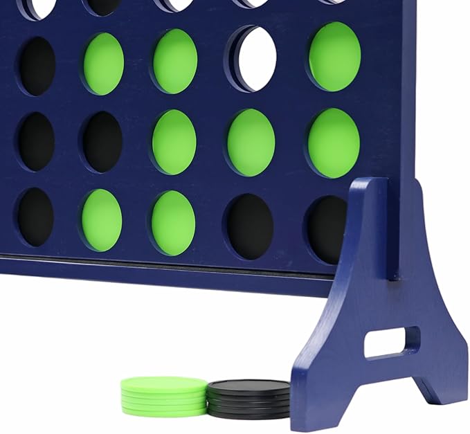 Tailgating Pros Premium Navy Giant Four in a Row with Carrying Case - Jumbo Oversized Outdoor Yard Game - Connect Multiple Pucks in a Row to Win - Many Puck Colors Available!