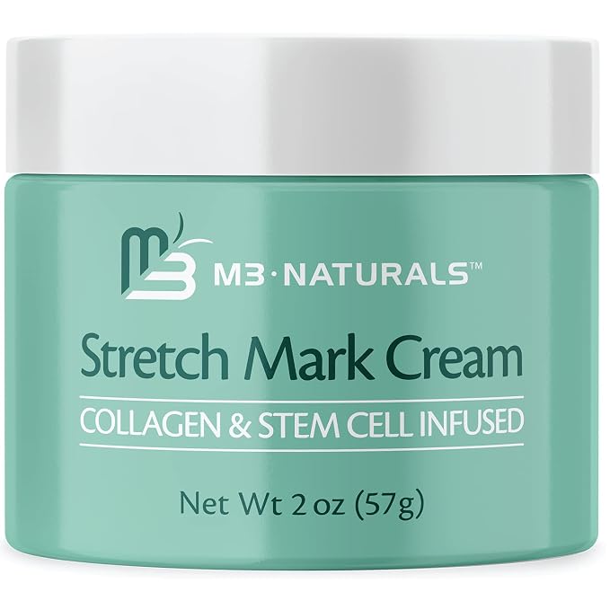 Stretch Mark Cream Infused with Collagen & Stem Cell Maternity Skincare Oil Removes Stretch Mark Prevention & Scar Remover Lotion Green Tea Extract & Raspberry Ketones by M3