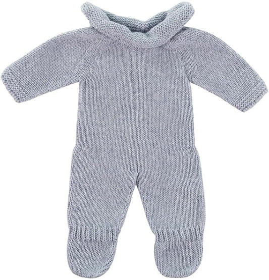 Miniland Clothes for Dolls 12 5/8'' Knitted Outfit Blue Gray Color - ECO, Made in Spain, Quality, Role Play, Educational