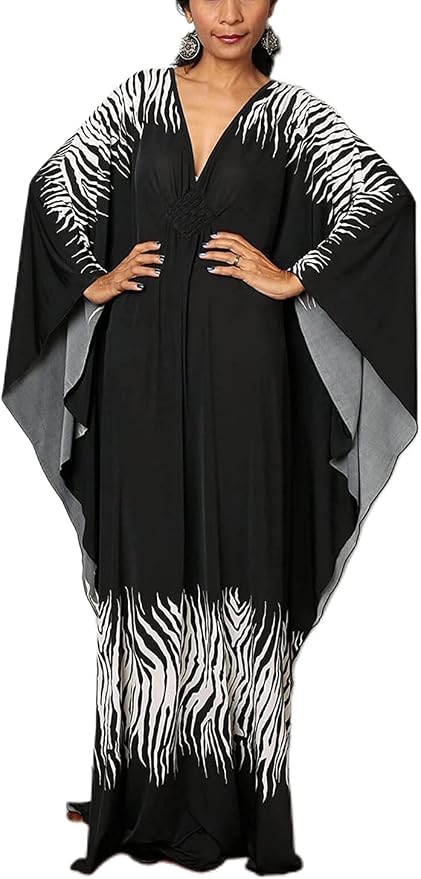 Venasha Womens Caftan Floral Print Kaftan Dress Short Sleeve Swimsuit Cover up Loungewear for Summer