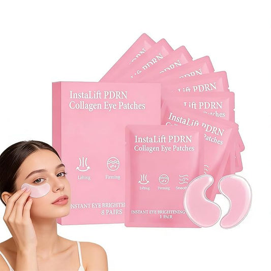 Instalift PDRN & Collagen Eye Patches for Dark Circles & Puffiness, Pdrn Eye Patches, Hydrogel Under Eyes Masks to Reduce Wrinkles & Undereye Bags (2Pack 16Pairs