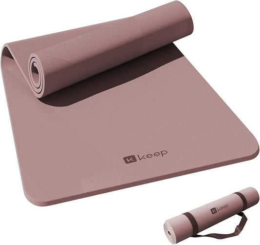 KEEP Extra Wide Yoga Mat, 7mm Thick 72" x 32" Exercise Mat | 7mm thick Extra wide yoga mat with carry strap for home workout, yoga, exercise and Pilates