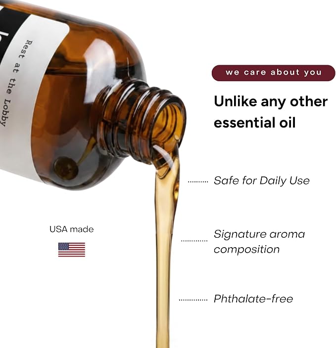 Essential Oil for Waterless Diffusers, Premium Aroma Oil for Home Scenting, Fragrance Oils for Cold Air and Ultrasonic, Pure, Hotel Luxury, Aromatherapy 3 fl oz (Rest at the Lobby)