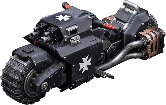 JOYTOY Warhammer 40k Action Figure 1：18 Scale 8.46inch Space Marines Black Templars Outriders Motorcycle Anime Model for Collectible and Displayable Figures