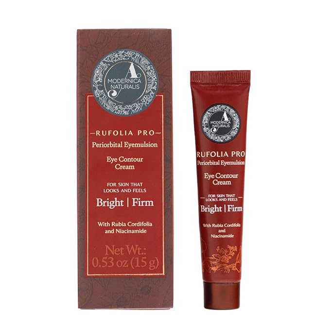 Rufolia Pro Eye Contour Cream—for the Under-Eyes + Eyelids | Brightens the look of Dark Circles, Firms & Lifts the look of Droopy Eyelids | with Manjistha, Niacinamide, Hyaluronic Acid 0.53 oz (15 g)