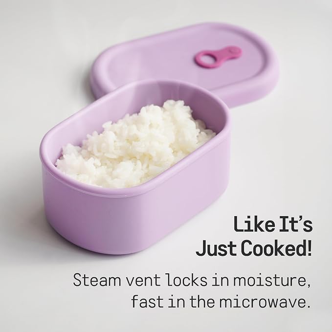 Silicone Food Container, Steam Vent, Mandarin Orange, 7 fl oz | Korean-Made, Microwave & Freezer Safe, Leakproof, Airtight, Dishwasher Safe, BPA Free