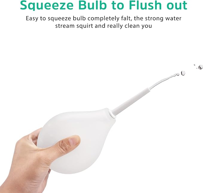 Clear Silicone Enema Bulb Anal Douche Kit for Colon Cleansing Men Women with 5Pcs Enema Replacement Nozzle Tip Applicator, Enema Vaginal Pump Rectal Irrigation Syringe Squeeze Ball Feminine Wash Care
