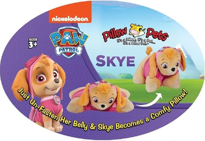 Pillow Pets Paw Patrol Skye Stuffed Animal-16” Nickelodeon Plush Toy, 1 Count (Pack of 1)