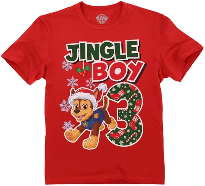 Paw Patrol Chase 3rd Birthday Boy Shirt - Toddler T-Shirt Gift Outfit for Party - Clothes for 3 Year Old Boys