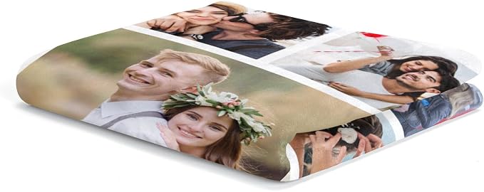 inkArts Custom Blanket with Photo, Personalized Blanket, Customized Photo Blankets, Customizable Picture Blankets, Personalized Anniversary Photo Gifts for Women Men Her Him Girlfriend Boyfriend