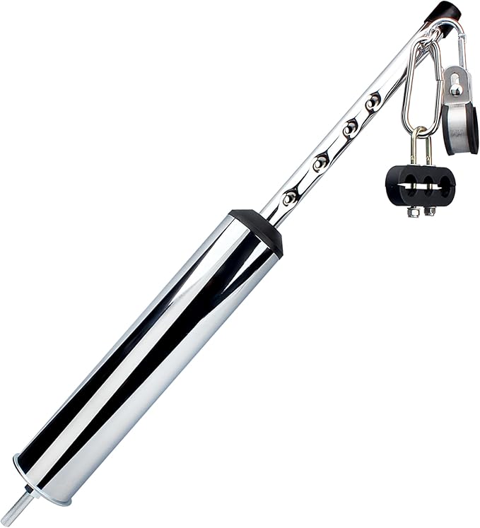 Semi Truck 24" Swivel Pogo Stick,Pogo Stick for Air Brake Line & Electric Power Cord Holder,Heavy Duty Stainless Steel Pogo Stick with 3 & 1 Hole Clamp,Chrome