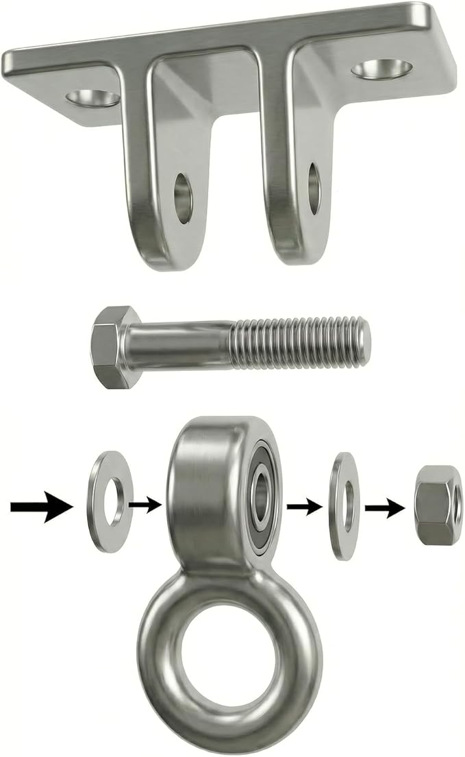 Swing Sets Brackets Heavy Duty - 2 A-Frame End Swing Set Brackets and 4 Swing Hangers with Mounting Hardware, Swing Brackets Fits 4x4 Legs & 4x6 Beam, Backyard Playground Porch Swing Set Kit