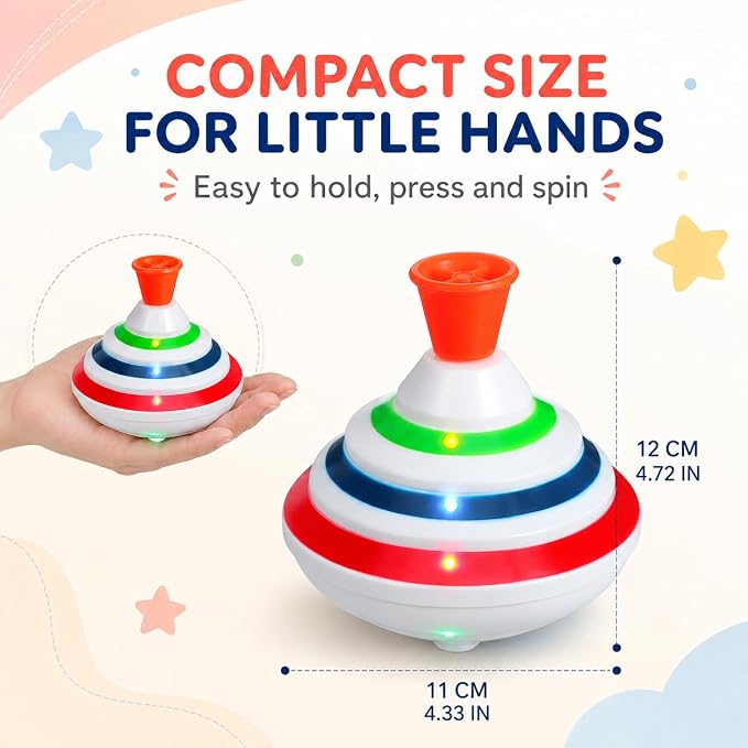 STOBOK Spinning Top Toy with LED and Music Peg-top Hand Spinner Gyro Toy Gift for Kids