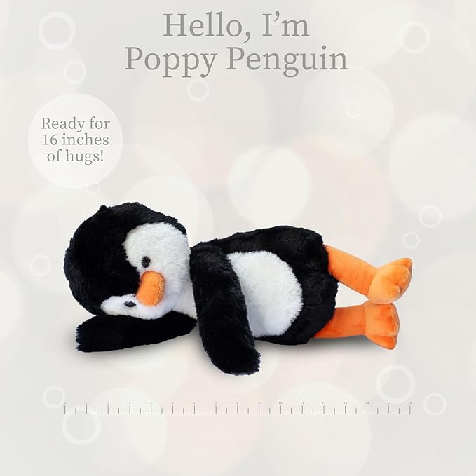 World's Softest Plush Poppy Penguin, Lushee, Large, 16" Stuffed Animal for Baby, Toddler, Kids, Adults - Soft, Huggable Stuffed Penguin- Adorable Toy Made from Kid-Friendly, Quality Materials