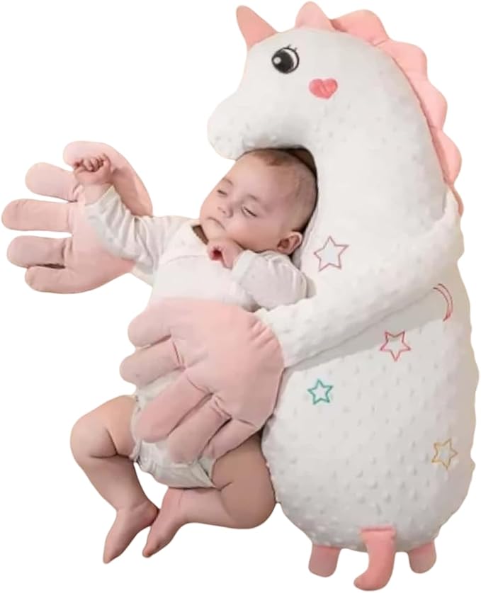 Baby Soothers Toys, Cute Animal Plush Stuffed Doll Toy for Girls Boys, Portable Dinosaur Unicorn Figure Soothing Dolls for Home and Travel (Pink)