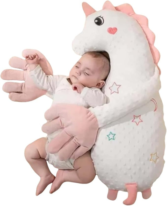 Baby Soothers Toys, Cute Animal Plush Stuffed Doll Toy for Girls Boys, Portable Dinosaur Unicorn Figure Soothing Dolls for Home and Travel (Pink)
