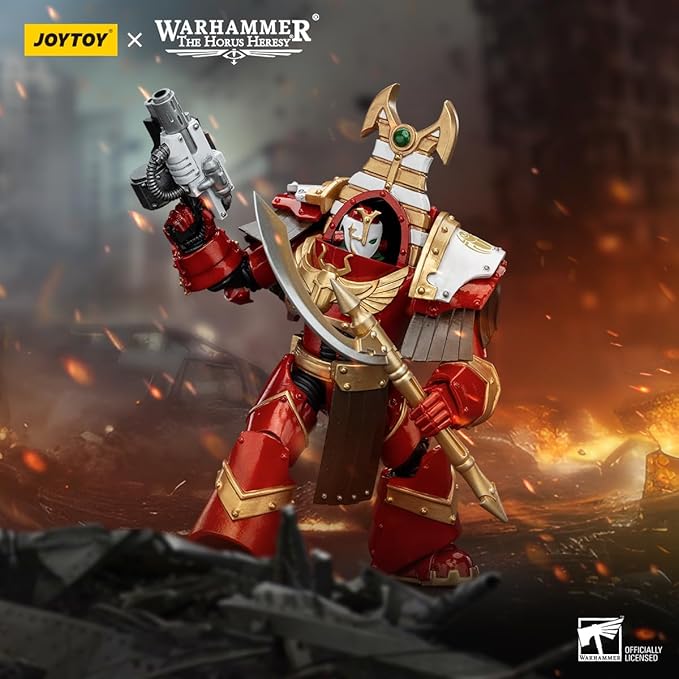 JOYTOY Warhammer 40K Thousand sons 5.35in Sekhmet Terminator Cabal Sekhmet with Combi-Melta and Achea Force Weapon 1:18 Scale Action Figure Mecha Joy Toy Collection Model