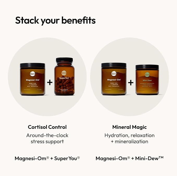 Moon Juice Magnesi-Om Magnesium Powder Supplement - Chelated Magnesium Complex + L-Theanine Blend for Rest, Relaxation & Regularity - Vegan, Non-GMO & No Sugar, Unflavored, 3.9 oz, 30 Sevings