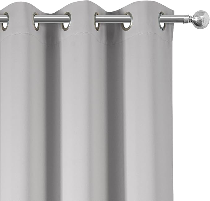 LEMOMO Blackout Curtains 52 x 120 Inch Long Light Grey Curtains Set of 2 Panels Room Darkening Curtains for Bedroom and Living Room