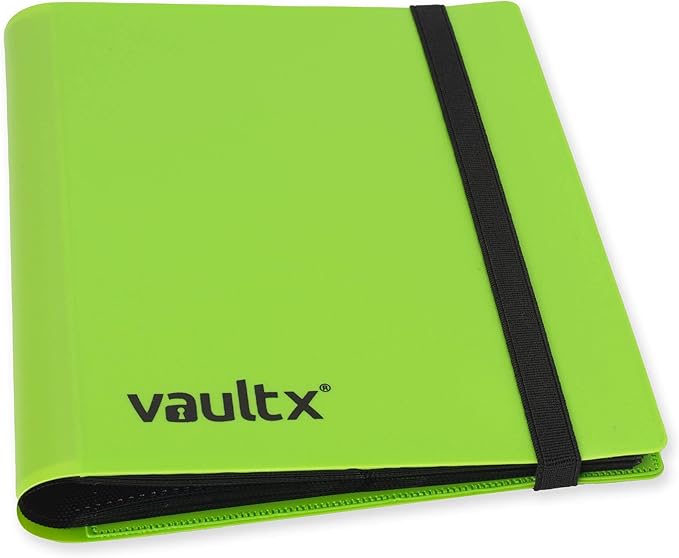 Vault X 4 Pocket Standard Strap Binder, Holds 160 Trading Cards in 20 Side-Loading Pages (Green)
