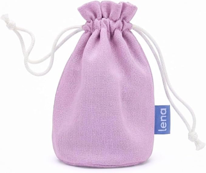 Lena Menstrual Cup Storage Bag - 100% Cotton Drawstring Pouch for Menstrual Cups, Period Cup Carrying Case, Breathable Cup Holder Bag for Travel and Storage, Disc Container, Light Purple