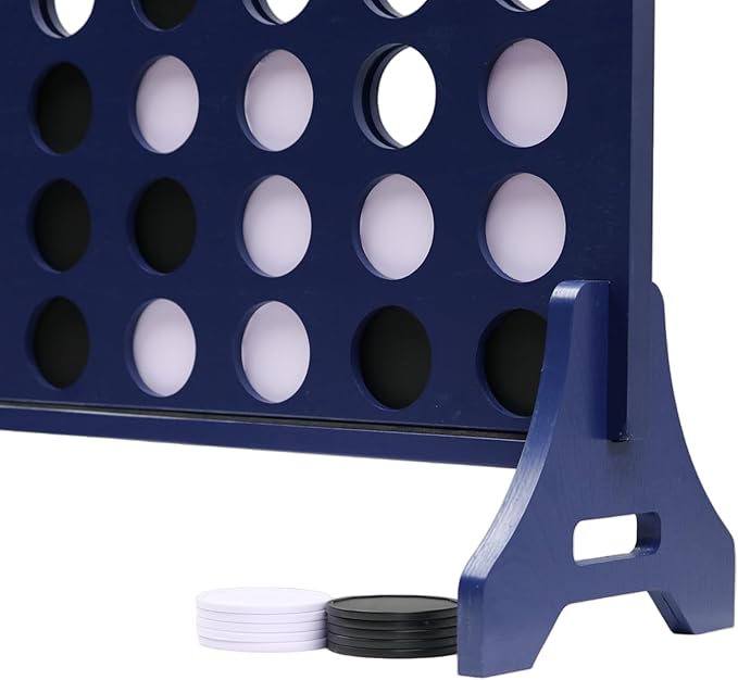 Tailgating Pros Premium Navy Giant Four in a Row with Carrying Case - Jumbo Oversized Outdoor Yard Game - Connect Multiple Pucks in a Row to Win - Many Puck Colors Available!