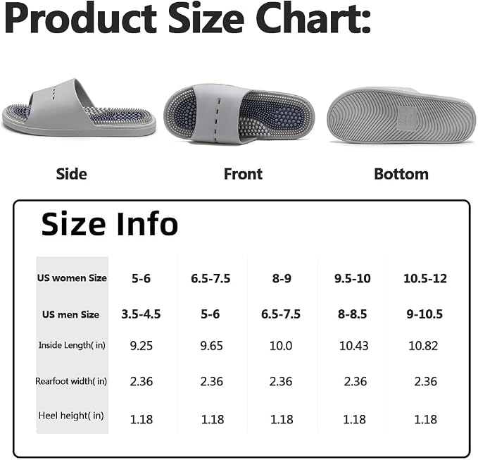 Acupressure Massage Slippers Acupressure Foot Massager Shoes Reflexology Sandals Gift for Men Women Reduce Feet Neuropathy Pain Relief and Tension (Blue,US Women 9.5-10/ Men -8.5)