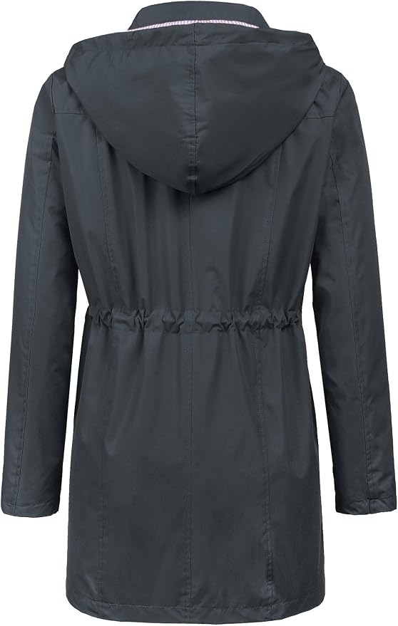 LOMON Raincoat Women Waterproof Long Hooded Trench Coats Lined Windbreaker Travel Jacket S-XXL
