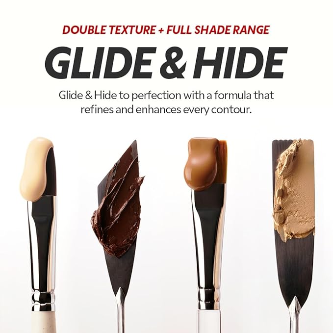 TIRTIR Glide&Hide Blurring Concealer - Creamy texture, Conceals dark circles and wrinkles, Dual formula (liquid tip & balm stick), Long-lasting wear, Korean Makeup, #4.7C, 0.28 Oz