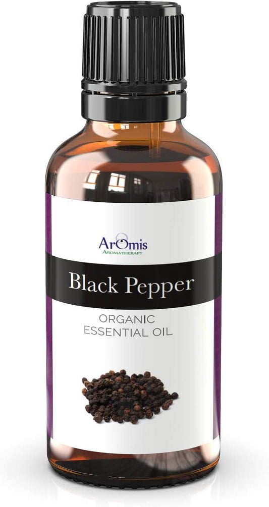 ArOmis Black Pepper Essential Oil - 100% Pure Therapeutic Grade - Undiluted, Premium Oil - 150 Micron Filtered, Perfect for Aromatherapy Diffusers (30ml / 1 fl oz)