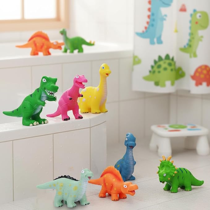 No Hole Dinosaur Bath Toys: Mold Free Bathtub Toys for Toddler Kids