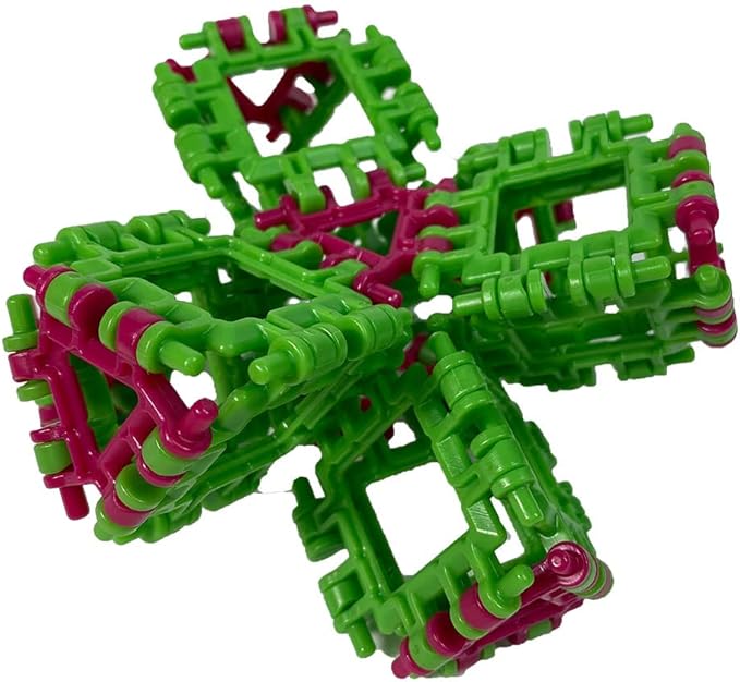 That Hinge Toy 82 Piece Green + Orange Set, Animal + More STEM Construction Toy Building Set