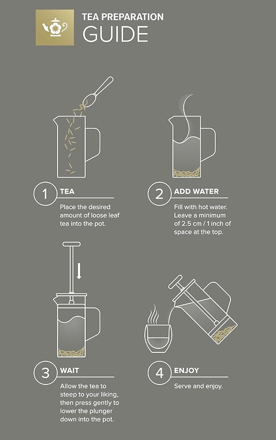 Teabloom Tea Press with Copper Pull Handle and Stainless Steel Filter – Tea Connoisseur's Choice – Pekoe Tea Maker, 12-Ounce