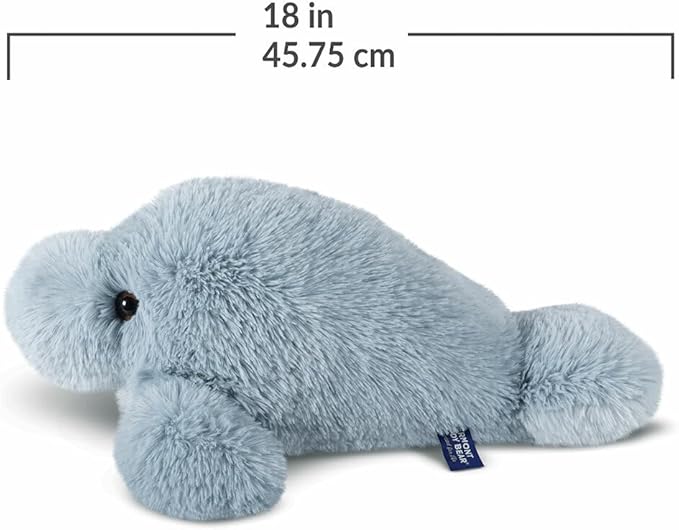 Vermont Teddy Bear Manatee Stuffed Animals - Ocean Stuffed Animal, Gray, 18"