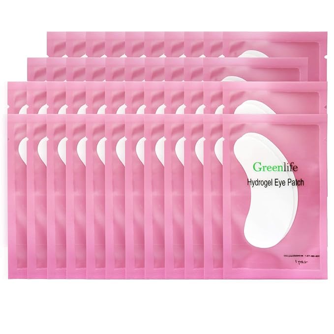 GreenLife 300 Pairs Eye Pads, 100% Naturel Eyelash Extension Under Eye Gel Pads patches kit Collagen with Aloe Vera Hydrogel Eye Patches set for Eyelash Extension Supplies Tools (50 150 300 Pairs)