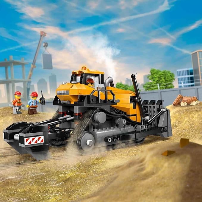 LEGO City Yellow Bulldozer Toy, Gift for Birthday, Building Blocks for Boys and Girls, Ages 8, 9, 10, Elementary School Students, City Building, Vehicles, Cars, Mini Cars, for Mom and Dad, 60466
