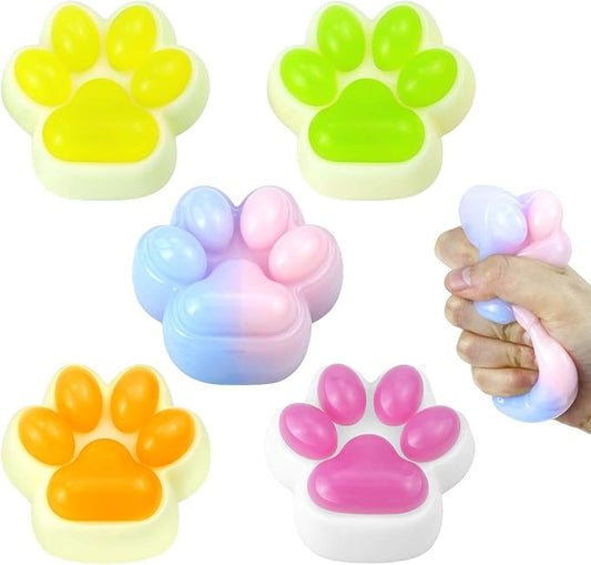 Cat Paw Squishies Fidget Toys, Hand Made Soft Cute Squeeze Sensory Toys for Autism, Goodie Bags Stuffers Birthday