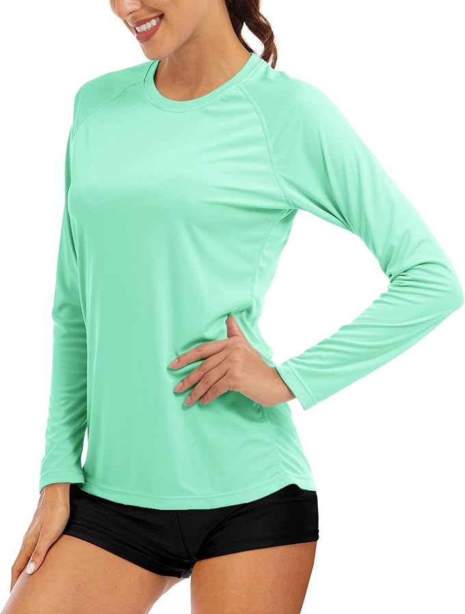 MAGCOMSEN Women's Long Sleeve Shirts UPF 50+ Sun Protection Shirts for Hiking Fishing Workout Rash Guard