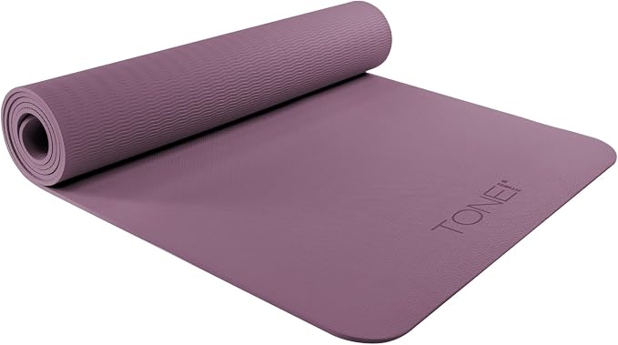 TONE Fitness Yoga Mat 1/4" Thick Non Slip Exercise & Pilates Mat for Home Workouts with Carrying Strap | Multiple Options