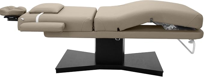 SKINACT Milo 3.0 Motor (with Independent Leg Adjustment) Electric Massage & Facial Bed/Table Taupe top and Dark Brown Base