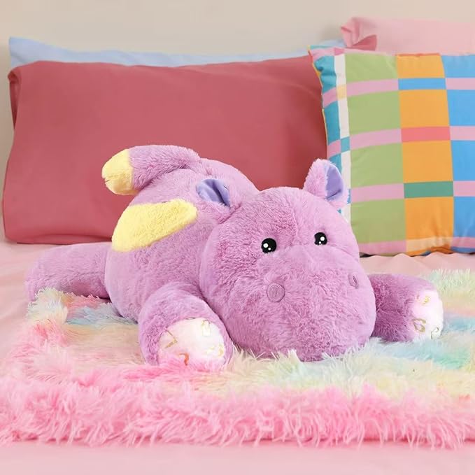 PEACH CAT 23.6 inch 5 lbs Hippo Weighted Stuffed Animals Large Hippopotamus Plushies Cute Plush Toys Gifts for Kids Adults