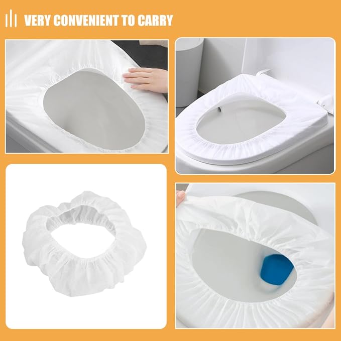 YARNOW 10pcs Disposable Toilet Seat Covers Lightweight Non-Woven Fabric Potty Training Liners and Adults Portable Waterproof Seat Covers for Airplane Trip and Public Restrooms