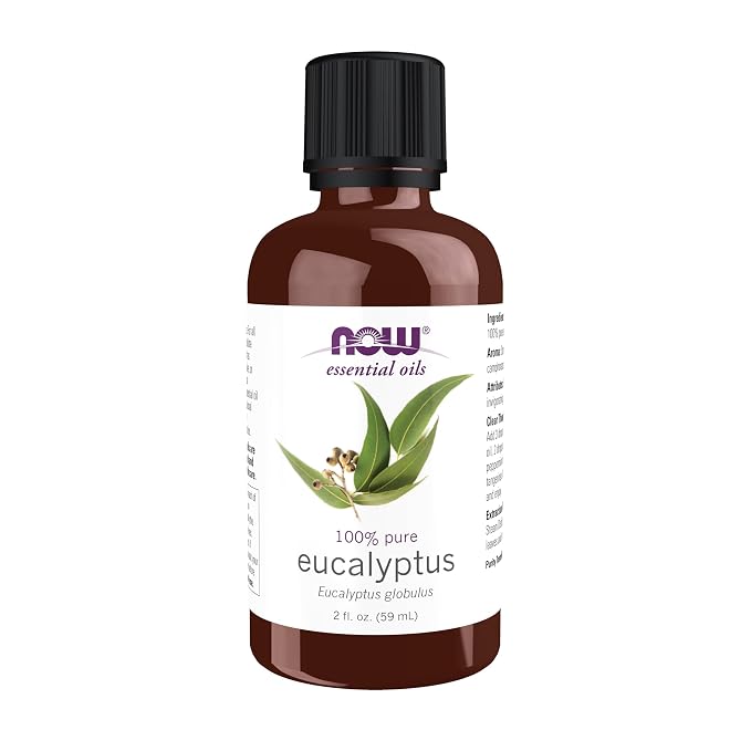 NOW Essential Oils, Eucalyptus Oil, Clarifying Aromatherapy Scent, Steam Distilled, 100% Pure, Vegan, Child Resistant Cap, 2-Ounce