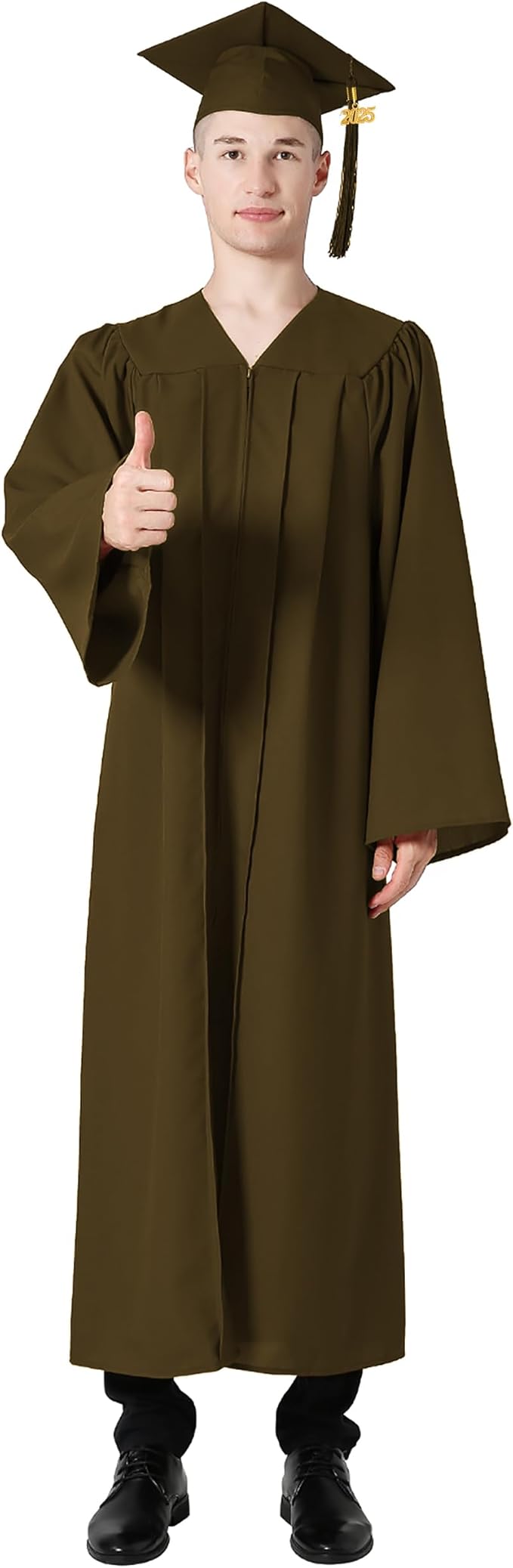 GraduationMall Matte Graduation Gown Cap Tassel Set 2025 for High School and Bachelor