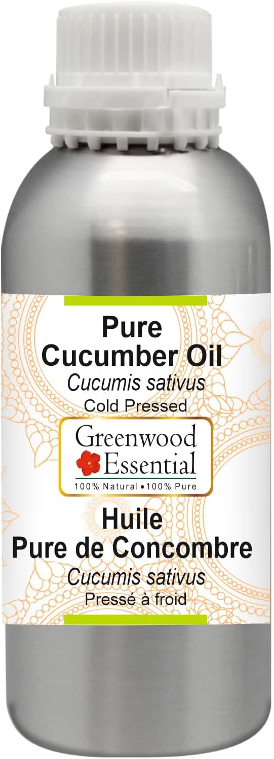 Greenwood Essential Pure Cucumber Oil (Cucumis sativus) Cold Pressed 300ml (10 oz)