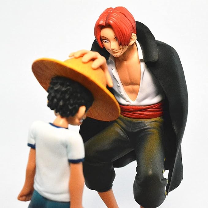 ZKTSRY Anime One Piece Shanks Touching Luffy Figures Anime Action FigureFigures Model, Cake Topper Birthday Cake Decoration Theme Doll Figure