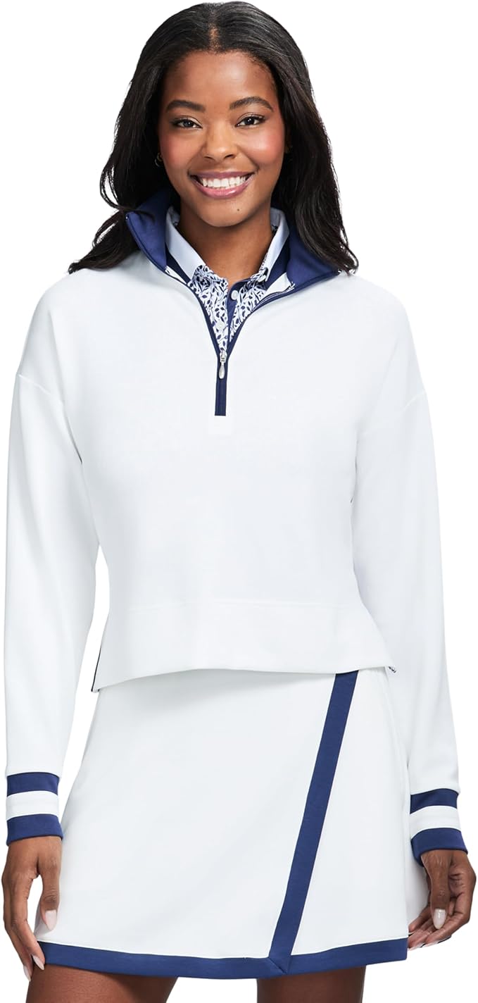 Izod Women's 1/4 Zip Pullover Performance Stretch Long Sleeve Golf Running