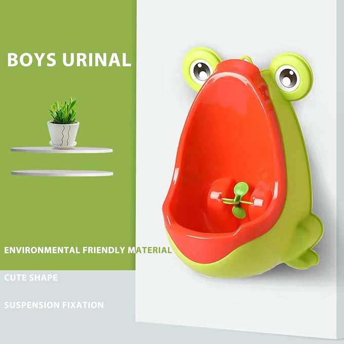 JTLB Frog Potty Training Urinal, Cute Frog Shape Cute Toddler Urinal Potty Training Urinal for Boys with Funny Aiming Target (Yellow)